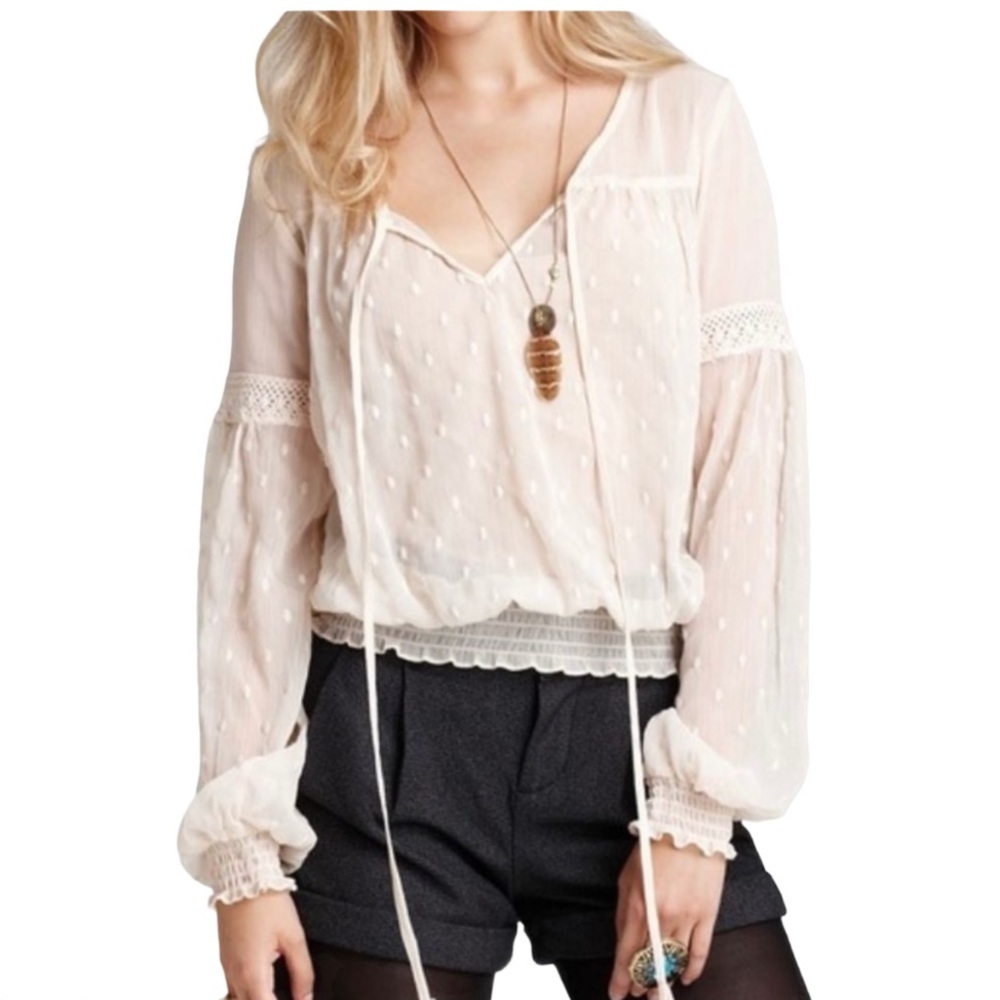Free People Cream Blouse